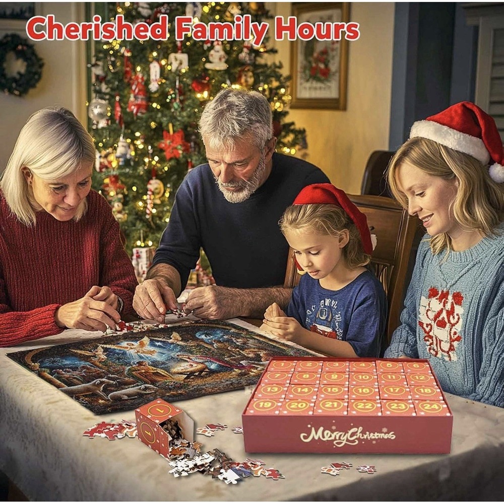 Advent Calendar 2025 Jigsaw Puzzles, 1008 Pieces Nativity Puzzles Countdown Cale - Picture 3 of 10